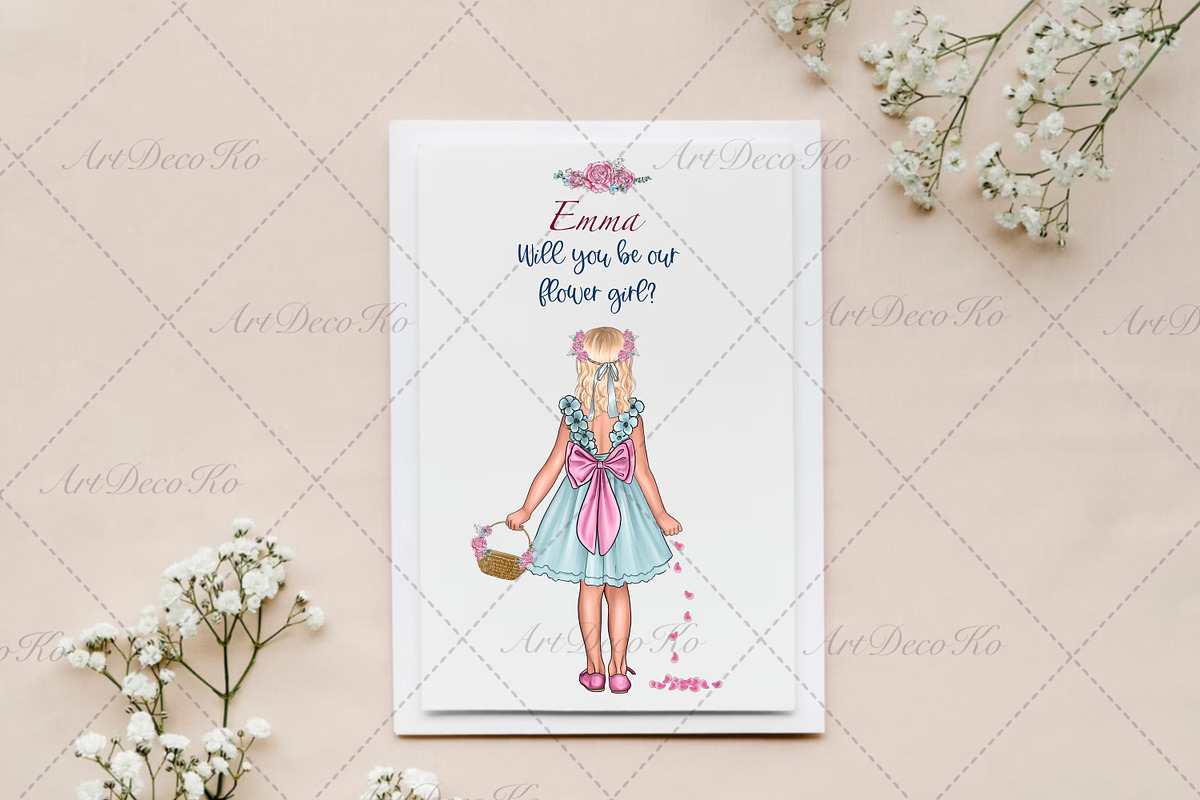 Flower Girl DIY Clipart, a Person Illustration by DekoArt (Photo 2 of 6)