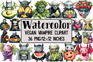 Vegan Vampire Clipart, an Illustration by Design Market