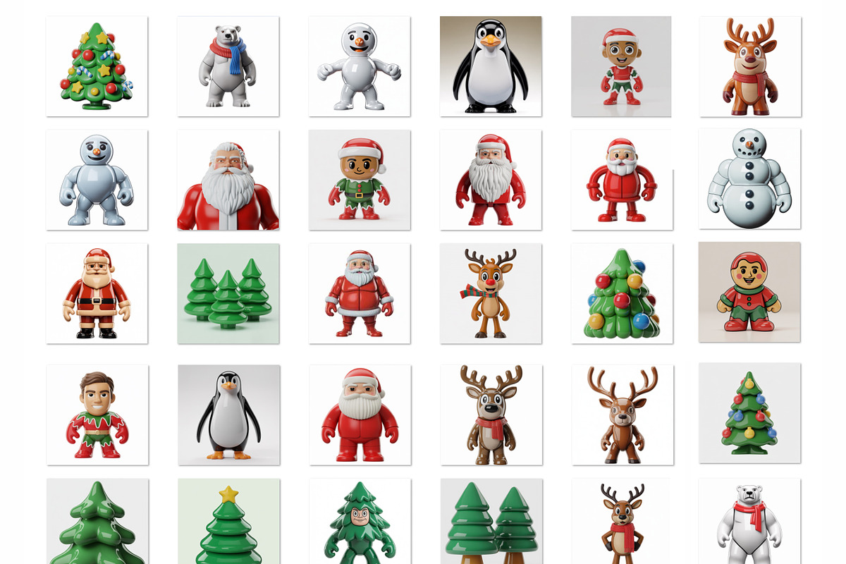 Set of cute characters christmas, an Object Illustration by SketchArtStudio