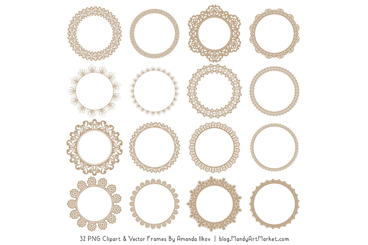Champagne Round Lace Frames, an Illustration by Amanda Ilkov (Photo 3 of 5)
