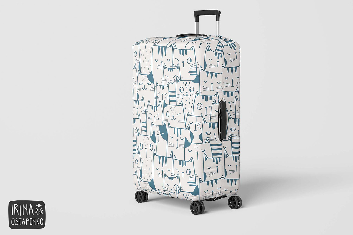 Cute Cats Seamless Pattern, a Wallpaper Graphic by Irina Ostapenko (Photo 2 of 5)