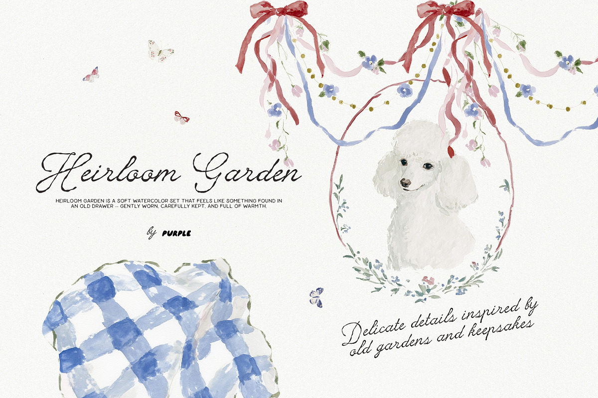 Heirloom Garden: watercolor clipart, a Decorative Illustration by Purple (Photo 2 of 9)