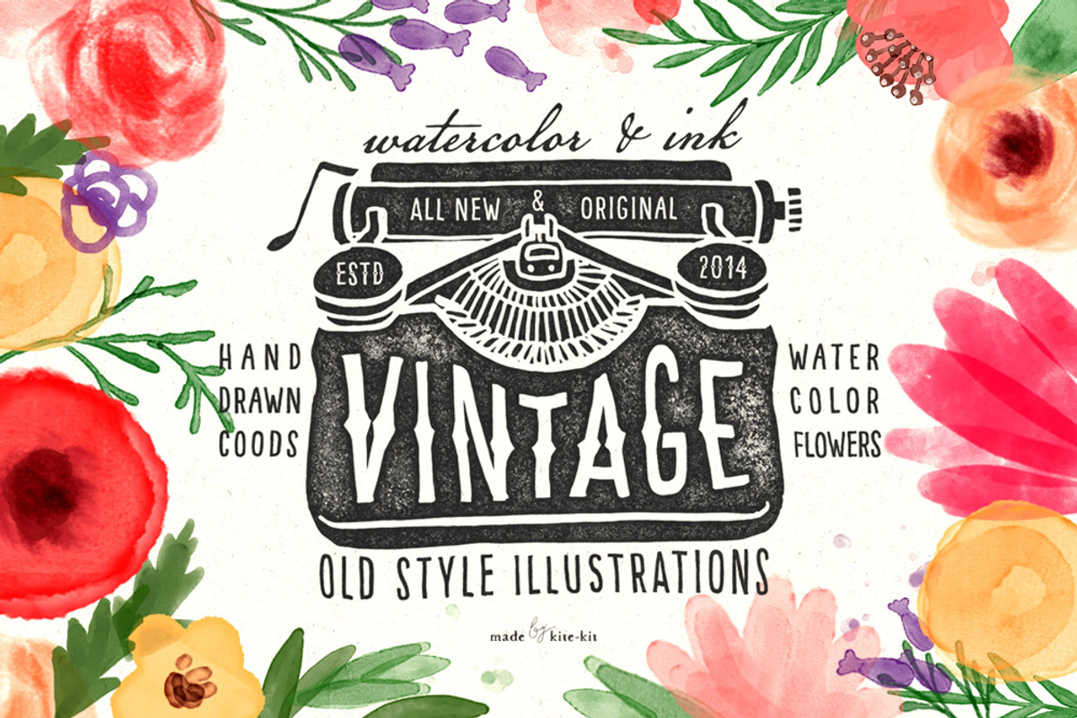 Vintage objects & watercolor, an Illustration by kite-kit (Photo 1 of 4)