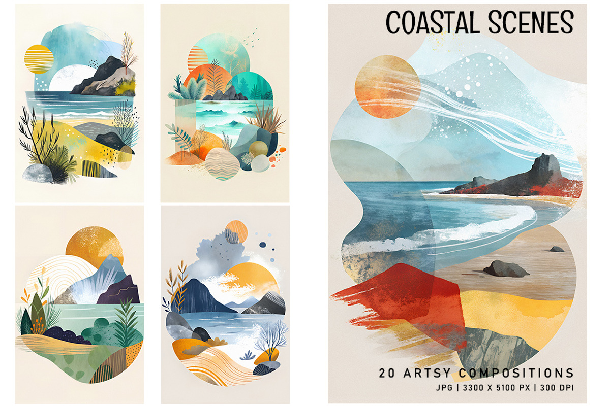 Coastal Scenes, a Decorative Illustration by Digital Art Creations (Photo 2 of 8)