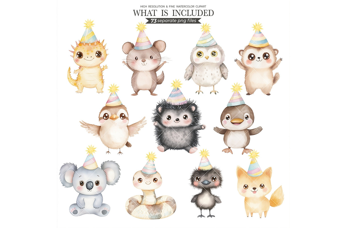 Cute Australian Birthday Watercolor, an Illustration by CharmClipart (Photo 2 of 8)