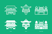 Asian Capitals - Landmark Icon Set, an Outline Icon by Jozsef Balazs-Hegedus (Thumbnail 5 of 6)