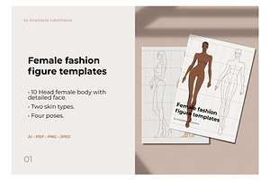 Female fashion figure templates