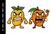 Angry Cartoon Mango Illustration, a Food Illustration by nandinigraphics (Thumbnail 1 of 3)