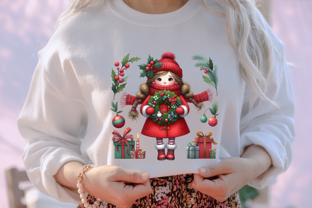 Quirky Christmas Girl Clip Art, an Illustration by designcity5 (Photo 5 of 5)