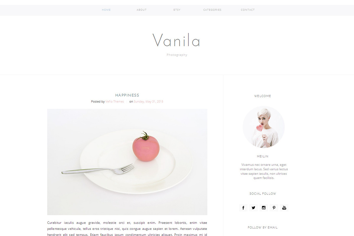 Responsive Blogger Template - Vanila, a Websites & App Template by Vefio Themes (Photo 1 of 3)
