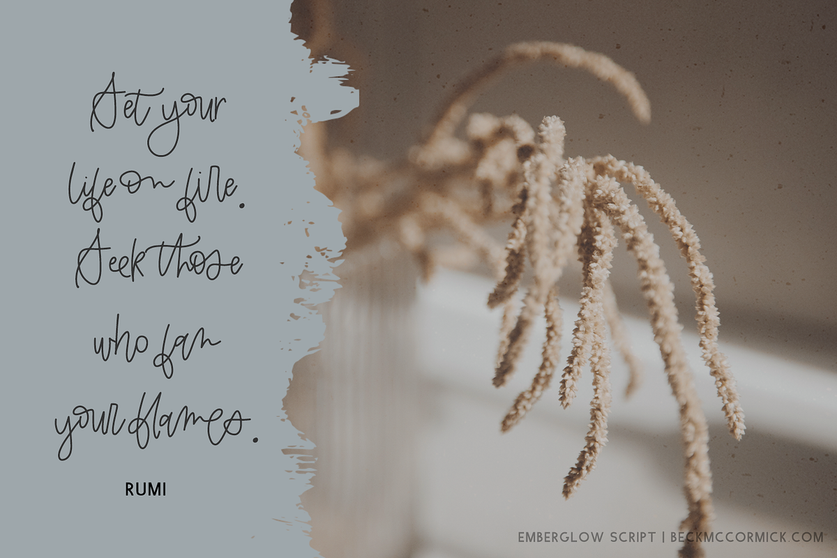 Emberglow Script, a Handwritten Font by Beck McCormick (Photo 7 of 10)