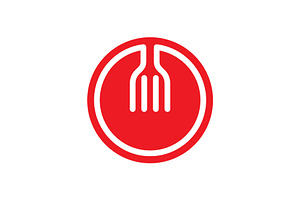 fork circle geometric rounded logo, a Branding & Logo Template by devastd