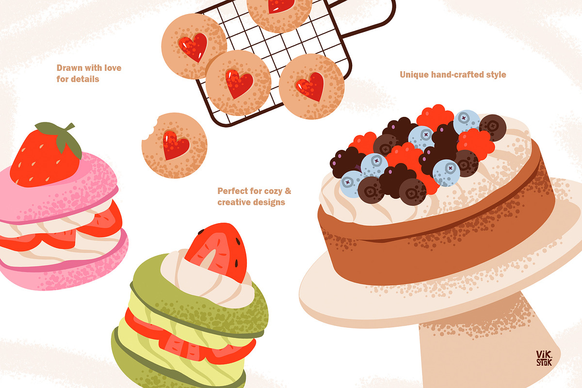 Sweet Homemade Desserts, a Food Illustration by vik.stock (Photo 4 of 5)