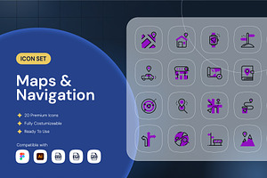 Map & Navigation Icon, a Duotone Icon by Nathaya Studio