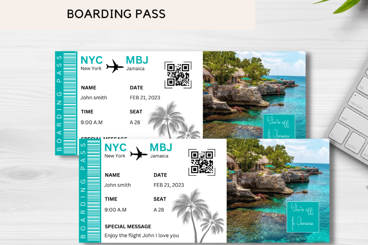 Editable Boarding Pass Template, a Card Template by YasdeyDesigns (Photo 6 of 7)