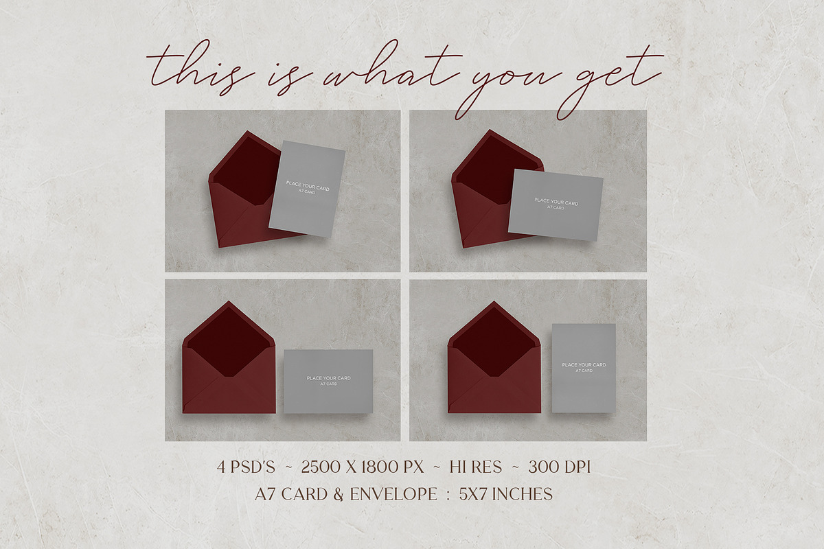 Greeting Card Mockup A7 . Moody Wine, a Product Mockup by tomodachi studio (Photo 2 of 7)
