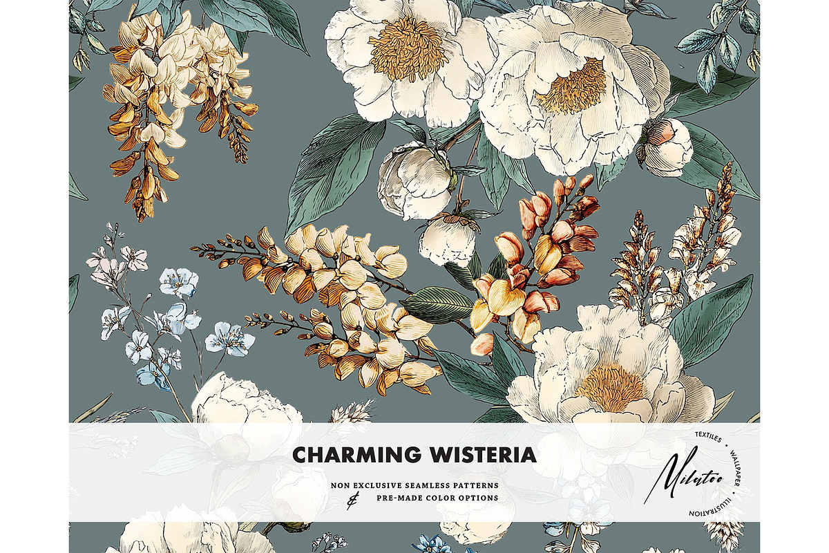 Flower lush peony seamless pattern, a Pattern Graphic by Milatoo (Photo 10 of 10)
