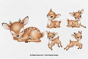 15 Bundle Watercolor Happy Deer Stag, an Animal Illustration by Morspective (Thumbnail 7 of 8)