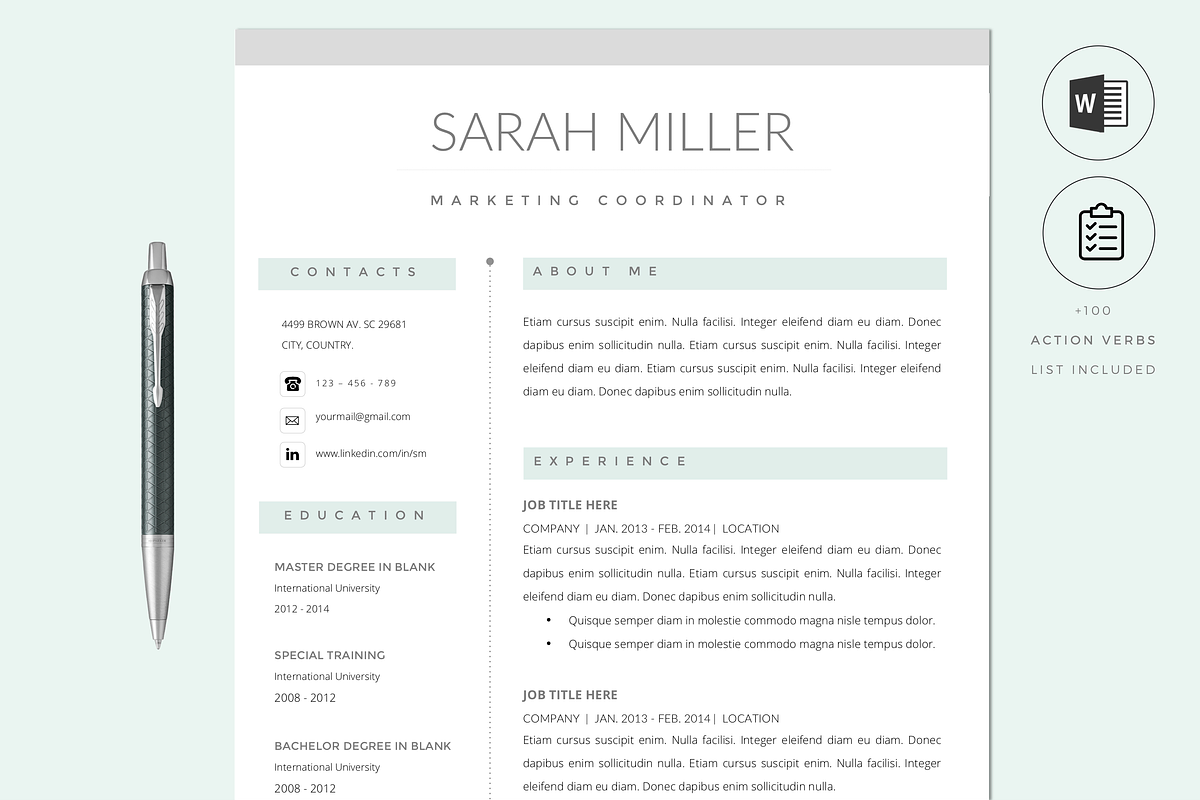 Resume CV Template & Cover Letter, a Resume Template by PAPPERMINT RESUME STUDIO (Photo 1 of 6)