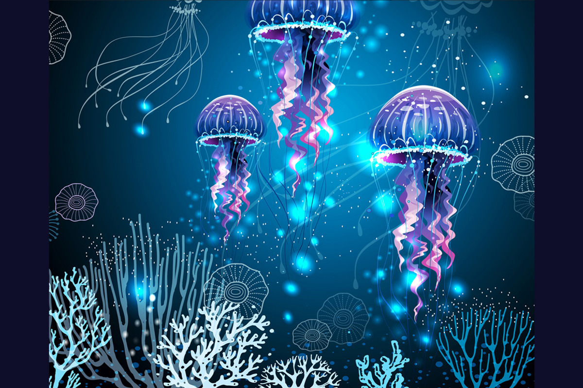 Underwater Jellyfish, an Illustration by ViktoriaARTprint (Photo 5 of 9)