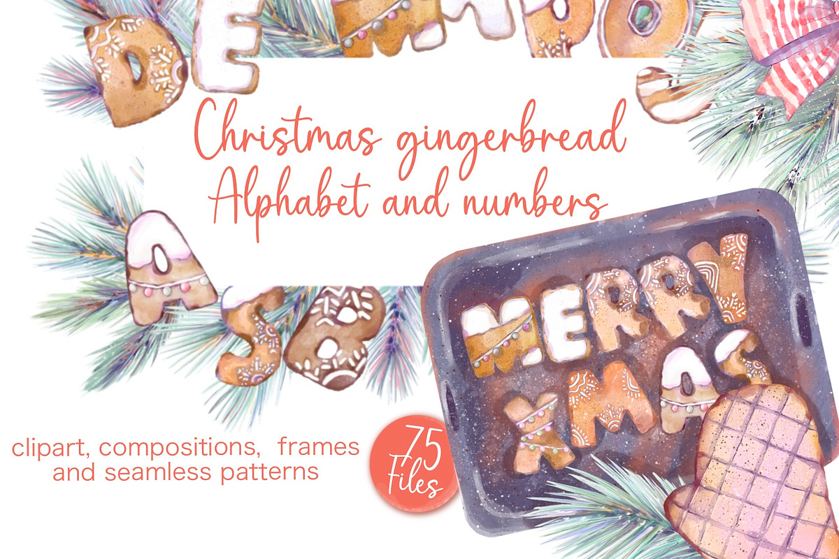 Christmas gingerbread alphabet, a Food Illustration by Shabbypie (Photo 1 of 12)