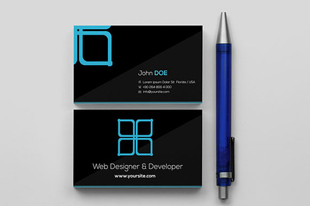 Window Black Business Card