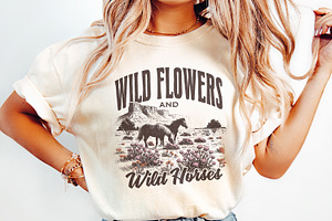 Wild Horses Wildflowers PNG