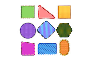 Colorful fabric patches with, a Texture Illustration by pikepicture