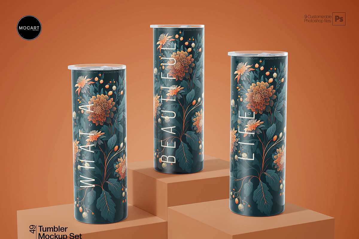 Tumbler Mockup Set v2, a Cups & Container Mockup by Mocart (Photo 4 of 11)