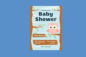 Baby Shower Invitation Cute Owl