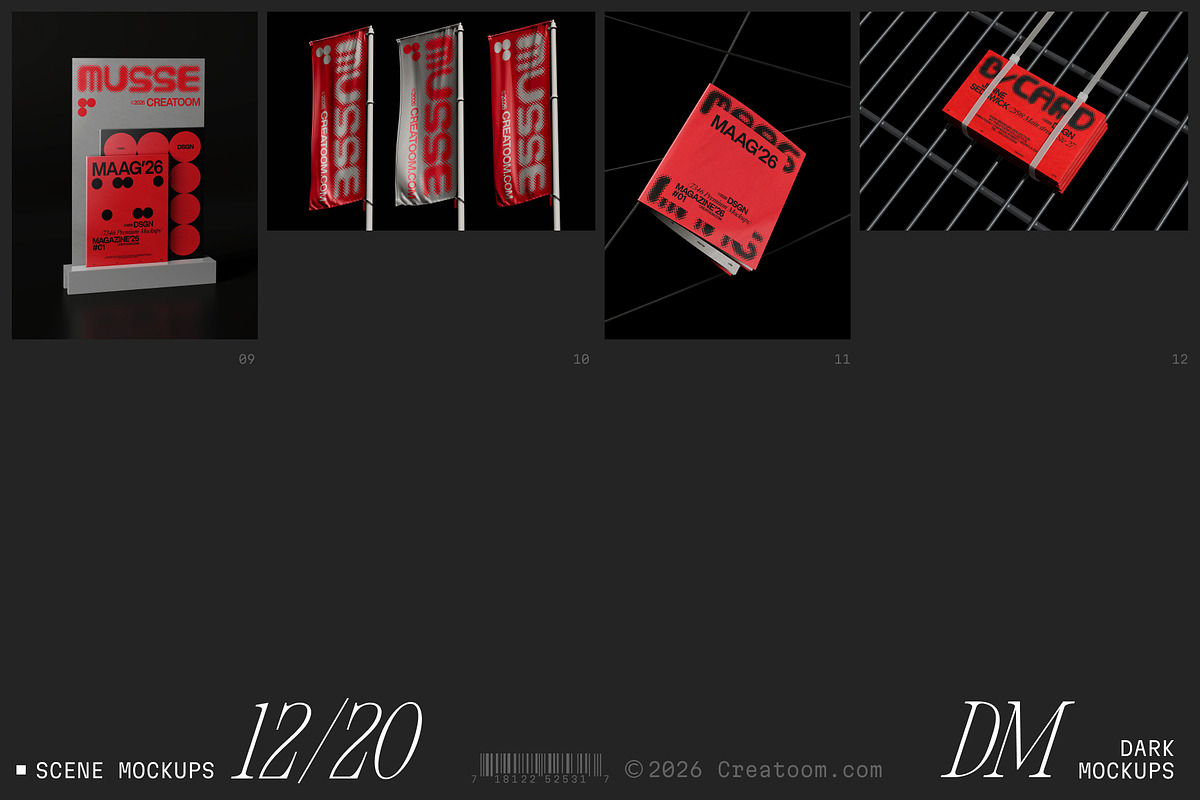 Musse - Dark branding mockups, a Product Mockup by Creatoom (Photo 5 of 12)