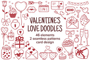 Valentines day Love vector doodles