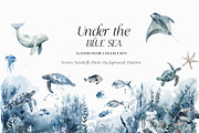 Watercolor underwater ocean animals, an Animal Illustration by Grace Noboa Illustrations (Thumbnail 1 of 9)