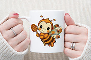 Quirky Funny Bee Clipart, an Illustration by Sublimation Artist (Thumbnail 5 of 6)
