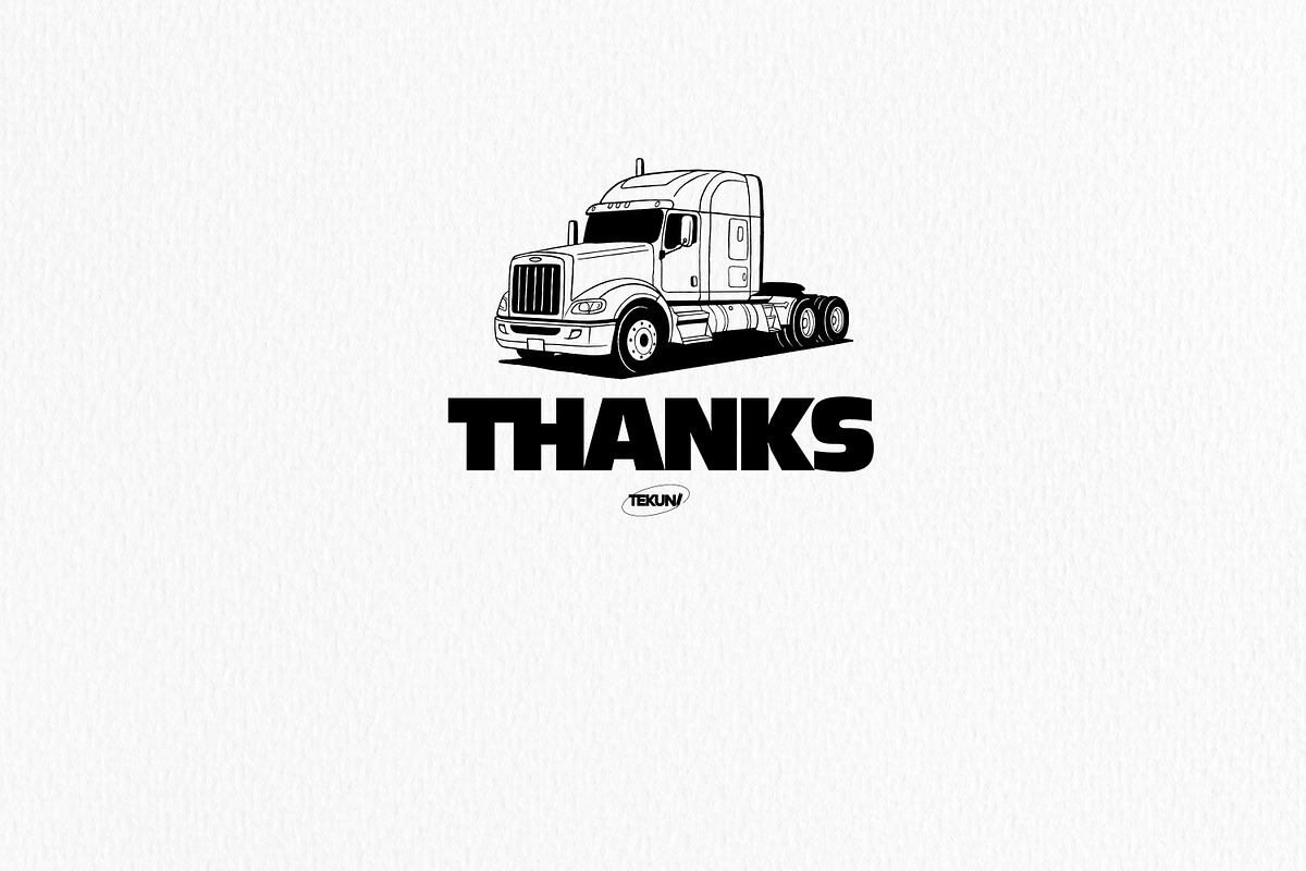 Heavy Vehicle Hand-Drawn Vector, a Transportation Illustration by Tekuni (Photo 9 of 9)