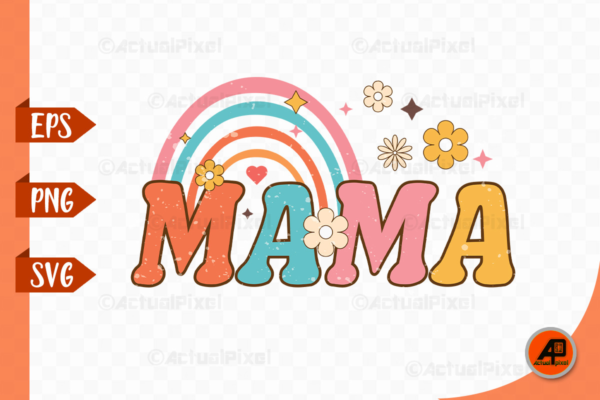 MAMA MOM Design Bundle SVG PNG, an Illustration by Actual Pixel (Photo 6 of 12)