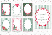 Christmas Watercolor Frames Cards, an Object Graphic by Solo Art Original (Thumbnail 7 of 12)