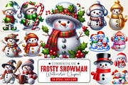 Frosty Snowman Holiday Clipart, an Illustration by RobertsArt (Thumbnail 1 of 7)