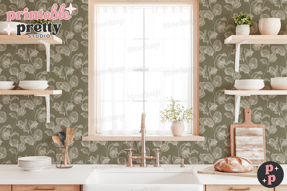 Kitchen PSD Wallpaper Mockup, a Product Mockup by Printable Pretty Studio (Photo 3 of 6)