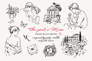THE POET'S MUSE: Line Art Collection, a Decorative Illustration by long summer (Thumbnail 1 of 13)