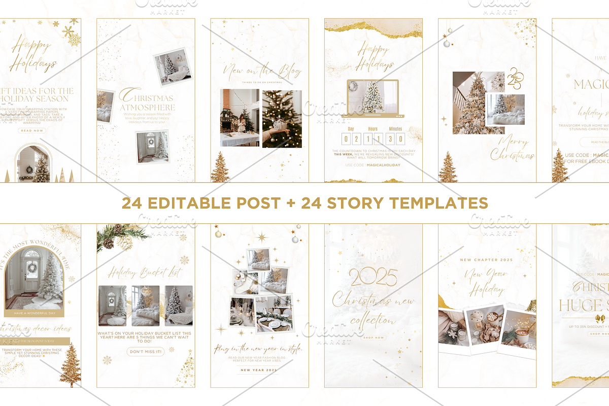 Christmas Instagram Templates Canva, a Social Media Template by Studio Eburnean (Photo 4 of 4)