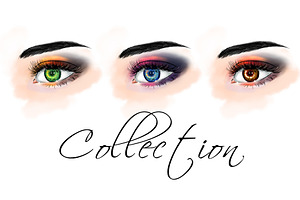 Set With Eyes. Fashion Illustration