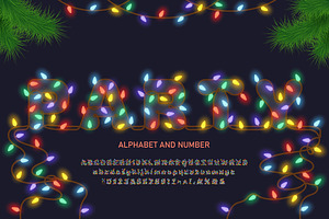 Christmas Lights Alphabet, a Graphic by Pro_Vector