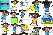 Black Girl ~ Cartoon Character Set, a Person Illustration by The Toon Company (Thumbnail 7 of 9)