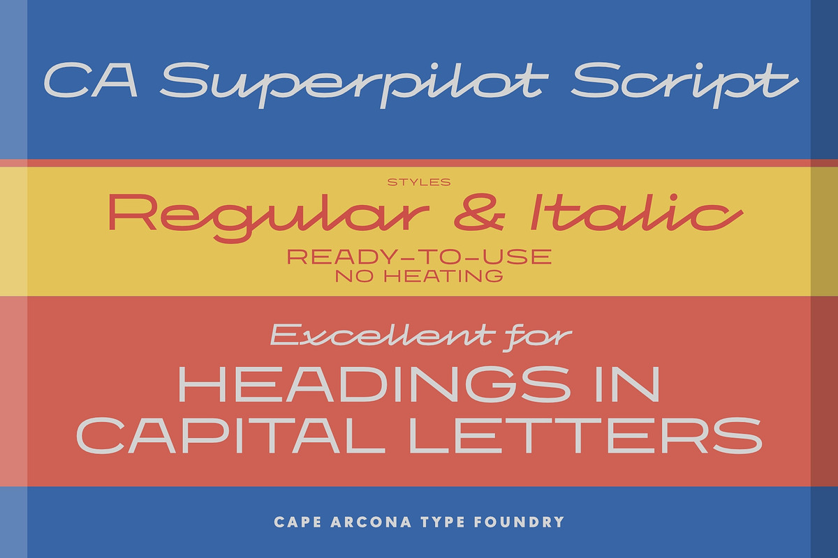 CA Superpilot, a Script Font by Cape Arcona Type Foundry (Photo 2 of 9)