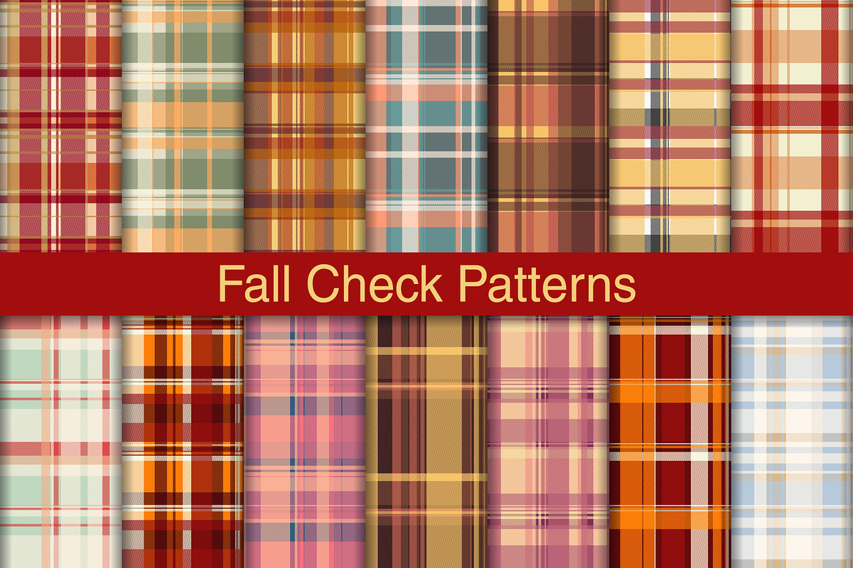 #164 Fall Check Patterns, a Pattern Graphic by Plaid4You (Photo 1 of 5)