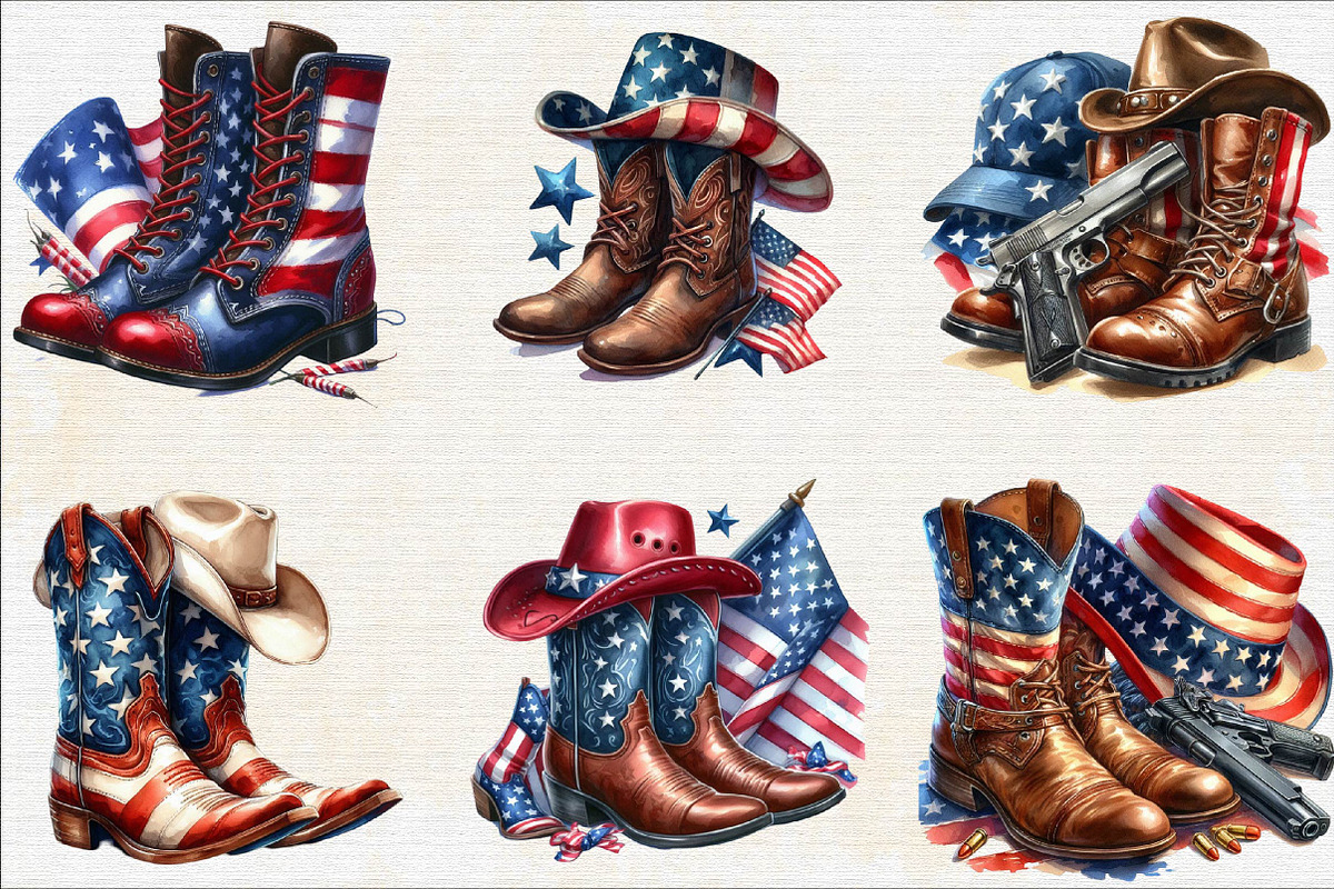 4th of July Cowgirl Boots Sublimatio, an Illustration by SVGArt (Photo 2 of 6)