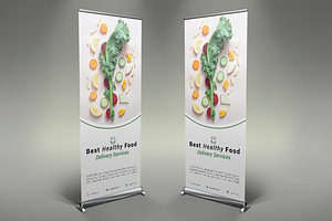 Healthy Food Roll Up Banner