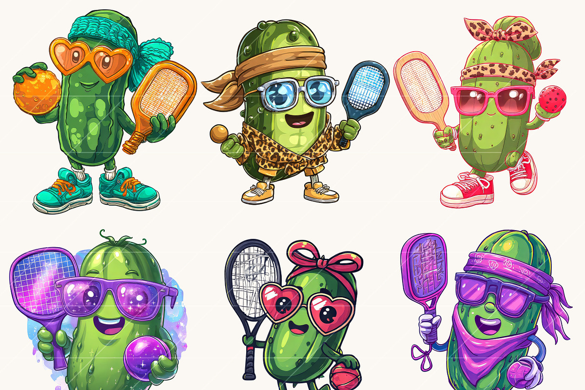 Funny Pickleball Clipart Bundle, an Animal Illustration by Design Scotch (Photo 3 of 8)