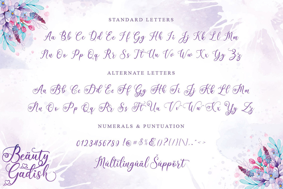 Beauty Gadish Script, a Script Font by Almeera Std (Photo 5 of 10)